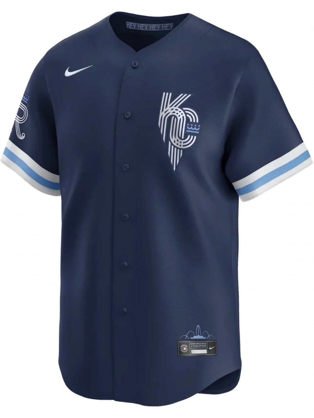 Nike Navy & White KC Graphic Baseball Jersey